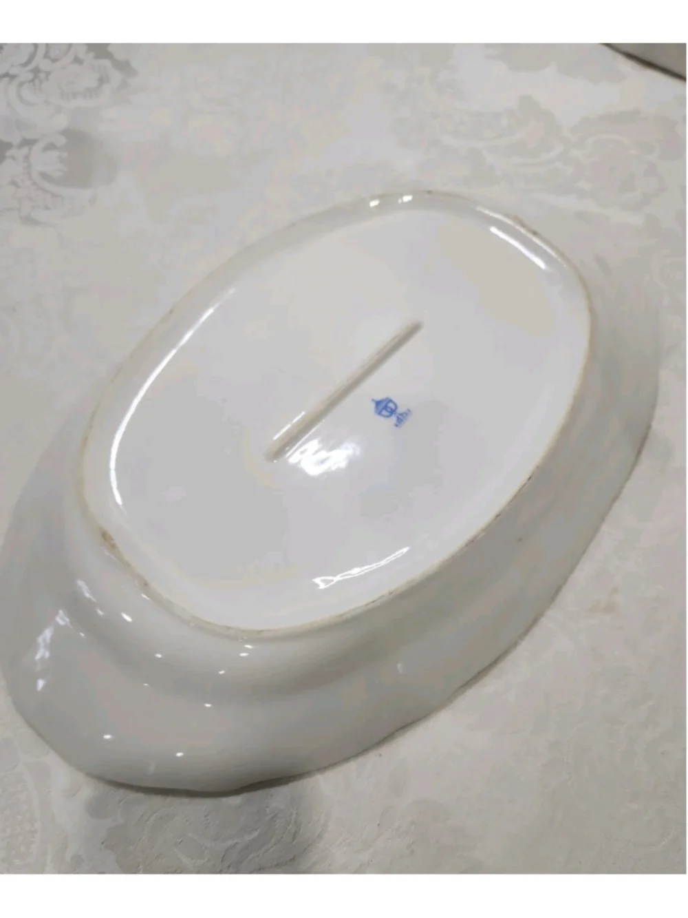 Vintage Stipo Dorohoi Romanian Porcelain Oval Serving Platter Floral Pastel Pink